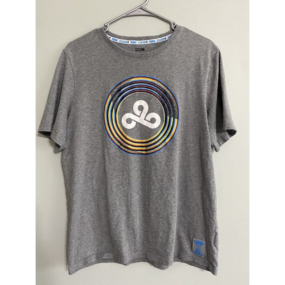 PUMA x CLOUD9 Men’s Large Gray Orbit Graphic T-Shirt Collaboration E-Sports